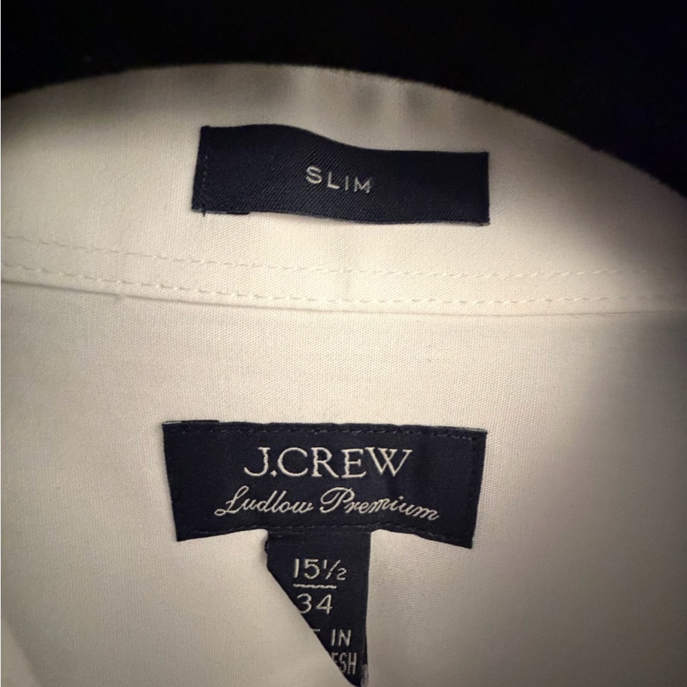 J. Crew Classic White Tuxedo Dress Shirt 15.5 / 34 - Picture 2 of 2